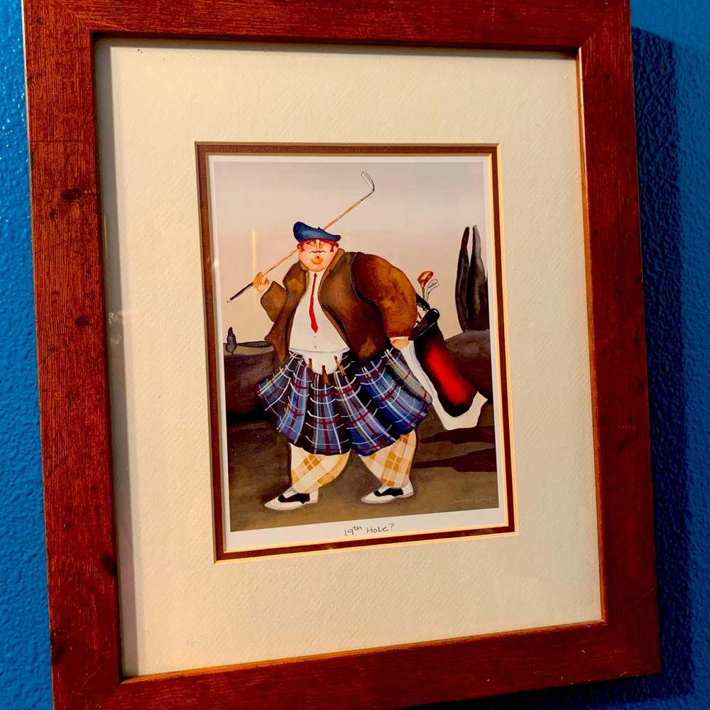 Framed golf print